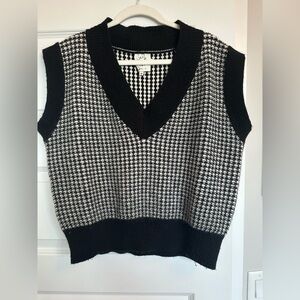 Checkered vest stretchy black and white